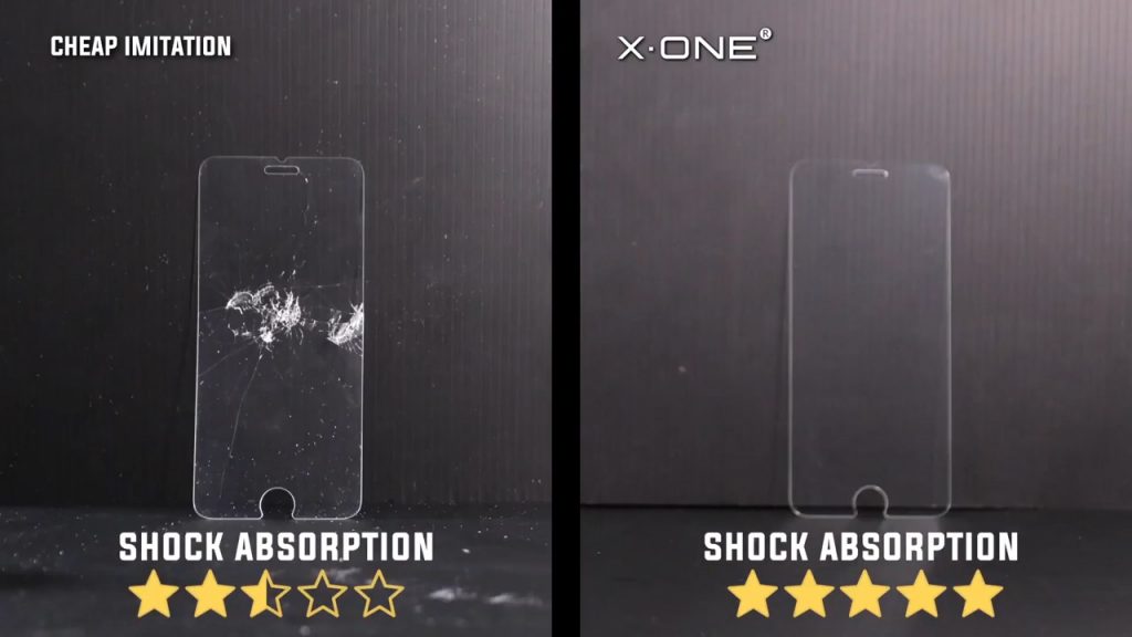 X.One® Extreme Shock Eliminator vs Cheap Imitation screen protector.00 02 24 02.Still003
