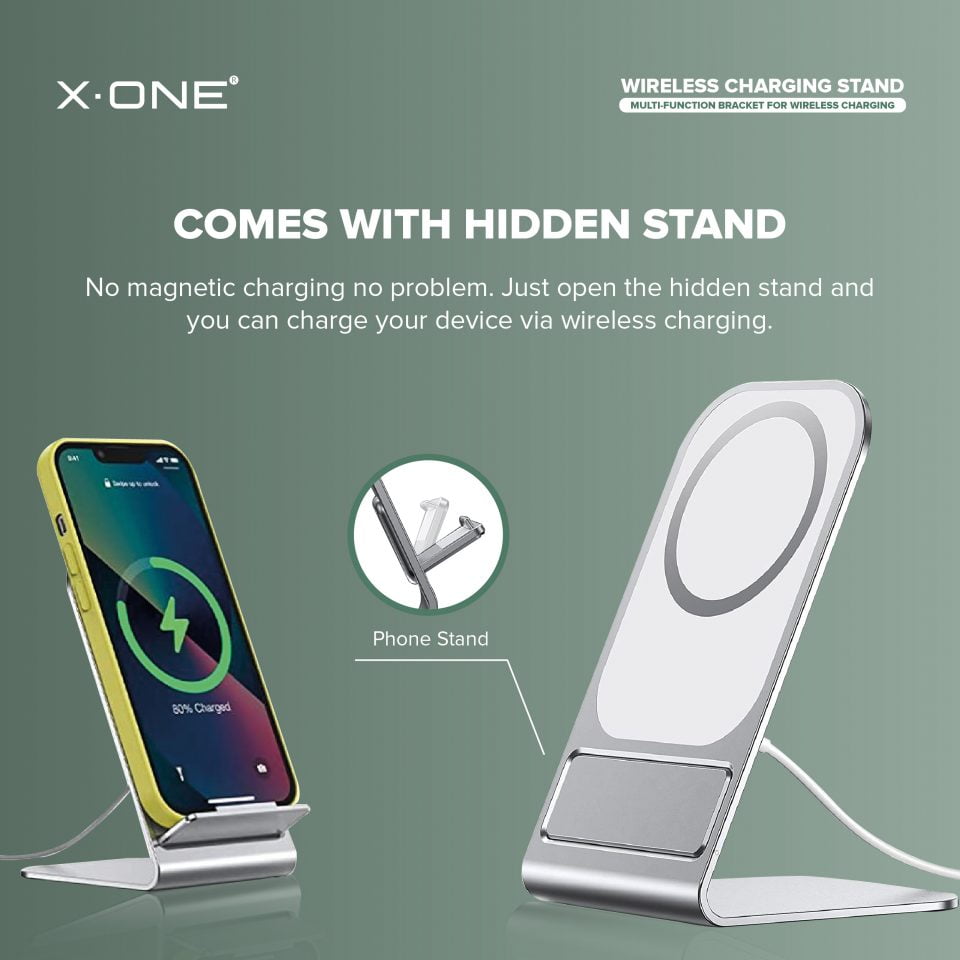 Feature Graphics for Wireless Charging Stand_COMES WITH HIDDEN STAND