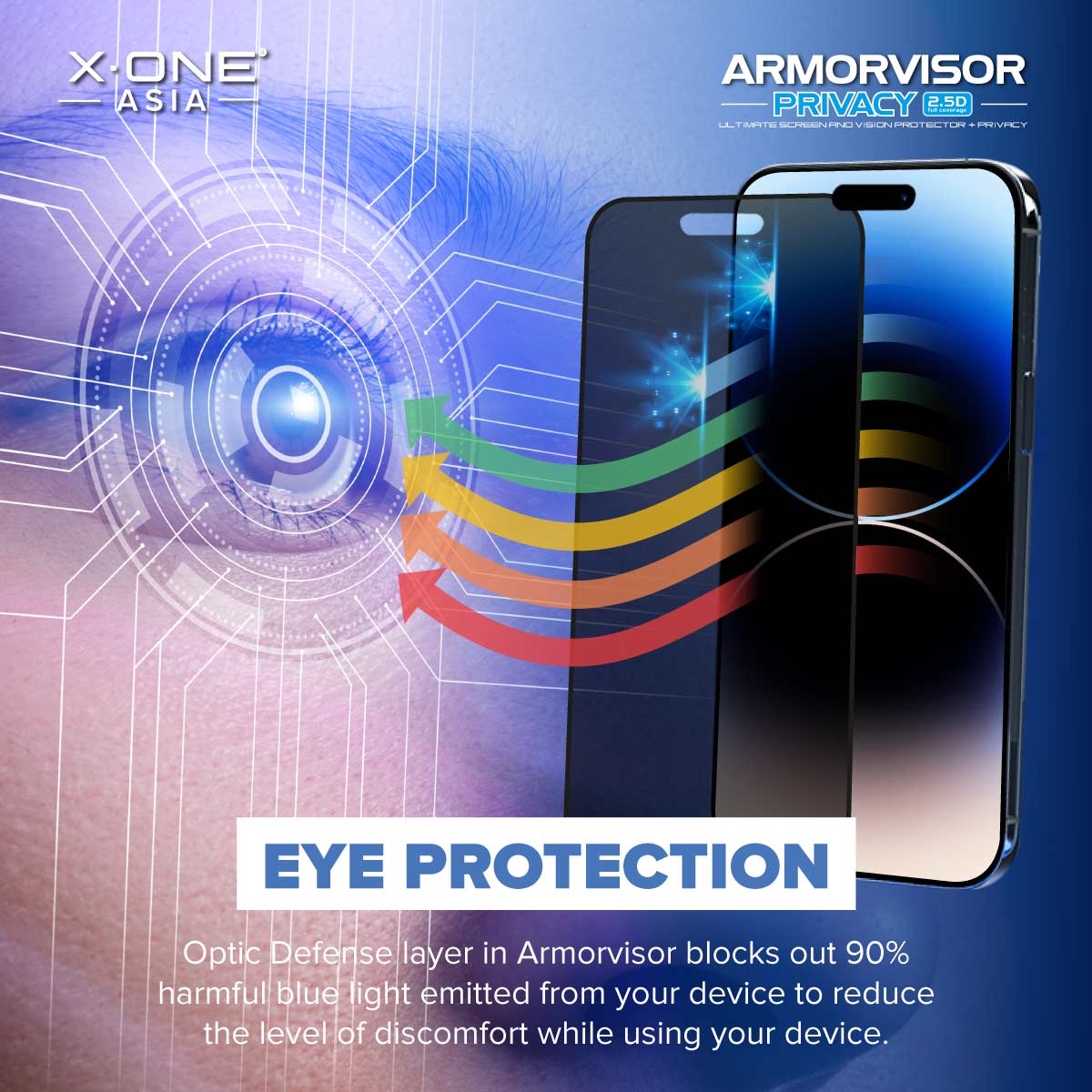 Feature Graphic Blue Armorvisor Privacy 2.5D 9